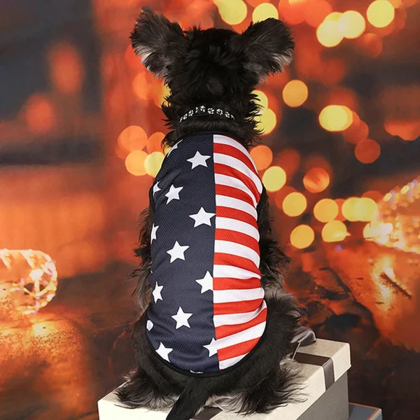 American Flag Patriotic Dog Bandana Scarf Set with Bow Tie Adjustable for Small Medium Large Dogs Cats