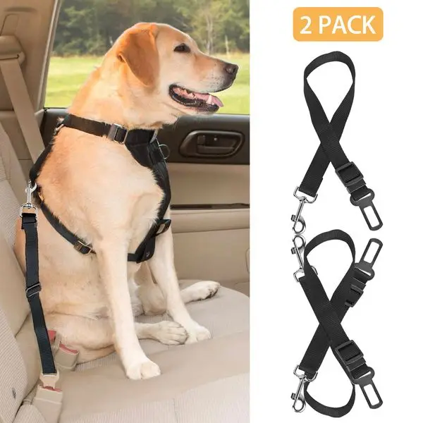 2Pcs Pet Dog-Cat Seat Belt Leash Adjustable Pets  Safety Leads Harness